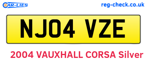 NJ04VZE are the vehicle registration plates.