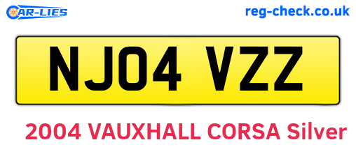 NJ04VZZ are the vehicle registration plates.