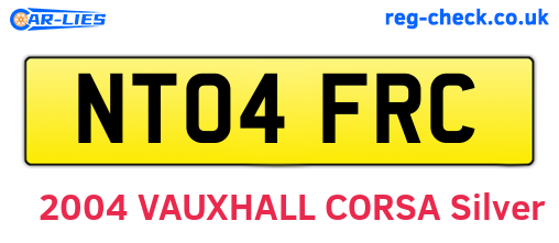 NT04FRC are the vehicle registration plates.