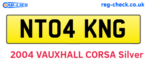NT04KNG are the vehicle registration plates.