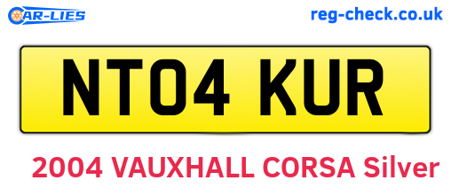 NT04KUR are the vehicle registration plates.