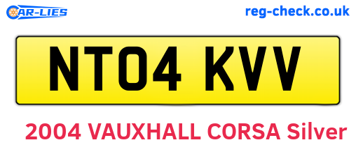 NT04KVV are the vehicle registration plates.
