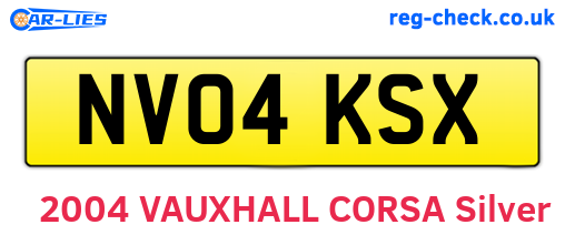 NV04KSX are the vehicle registration plates.