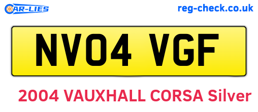 NV04VGF are the vehicle registration plates.