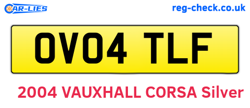 OV04TLF are the vehicle registration plates.