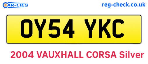 OY54YKC are the vehicle registration plates.