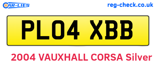 PL04XBB are the vehicle registration plates.