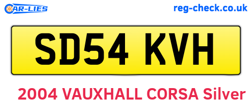 SD54KVH are the vehicle registration plates.