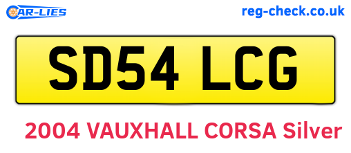 SD54LCG are the vehicle registration plates.