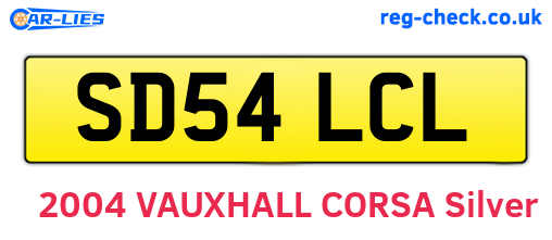 SD54LCL are the vehicle registration plates.