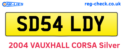 SD54LDY are the vehicle registration plates.