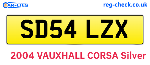 SD54LZX are the vehicle registration plates.