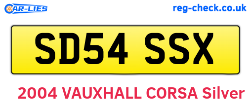 SD54SSX are the vehicle registration plates.