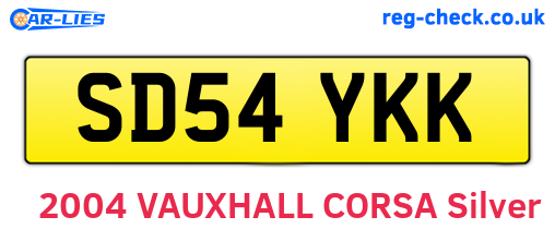 SD54YKK are the vehicle registration plates.