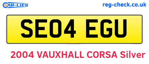 SE04EGU are the vehicle registration plates.