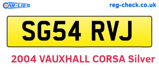 SG54RVJ are the vehicle registration plates.
