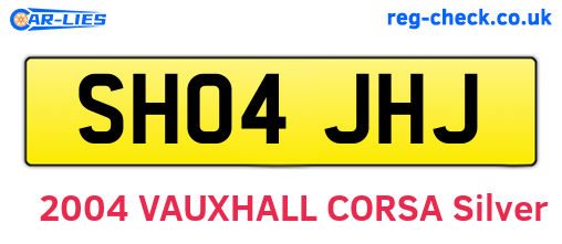 SH04JHJ are the vehicle registration plates.