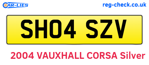 SH04SZV are the vehicle registration plates.
