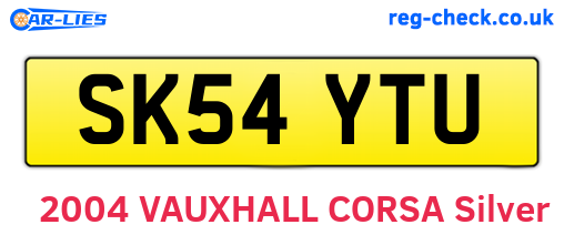 SK54YTU are the vehicle registration plates.