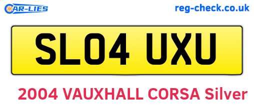 SL04UXU are the vehicle registration plates.