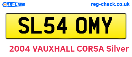 SL54OMY are the vehicle registration plates.