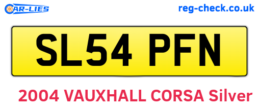 SL54PFN are the vehicle registration plates.