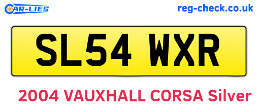SL54WXR are the vehicle registration plates.