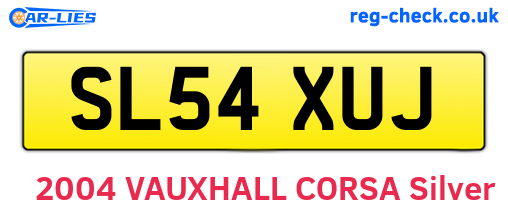 SL54XUJ are the vehicle registration plates.