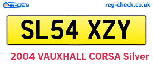 SL54XZY are the vehicle registration plates.