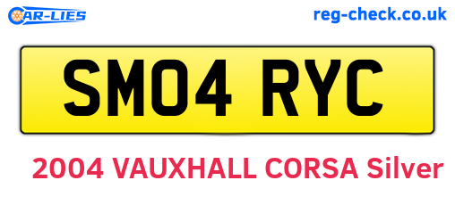 SM04RYC are the vehicle registration plates.