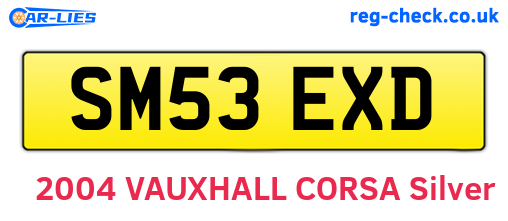 SM53EXD are the vehicle registration plates.