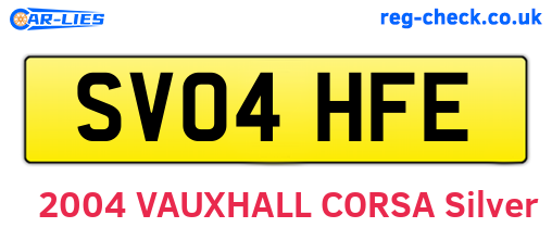 SV04HFE are the vehicle registration plates.