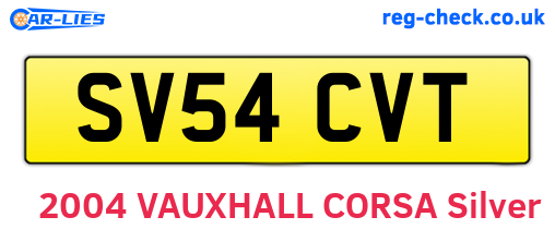 SV54CVT are the vehicle registration plates.