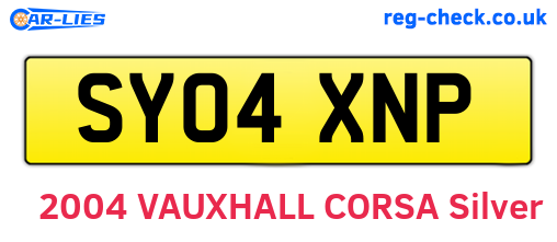 SY04XNP are the vehicle registration plates.