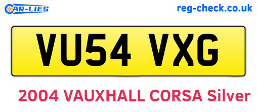 VU54VXG are the vehicle registration plates.