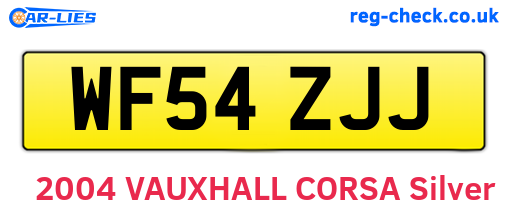 WF54ZJJ are the vehicle registration plates.