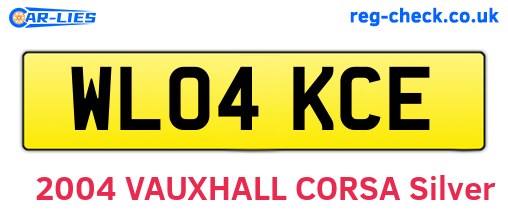 WL04KCE are the vehicle registration plates.
