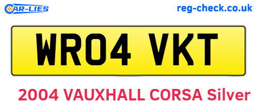 WR04VKT are the vehicle registration plates.