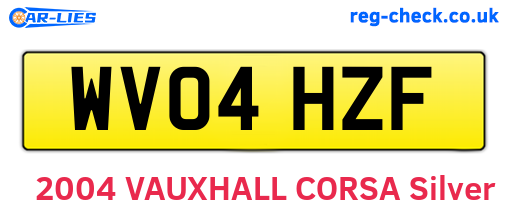 WV04HZF are the vehicle registration plates.