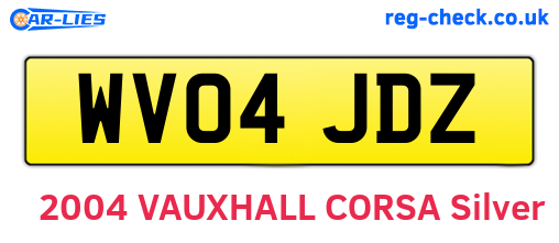 WV04JDZ are the vehicle registration plates.