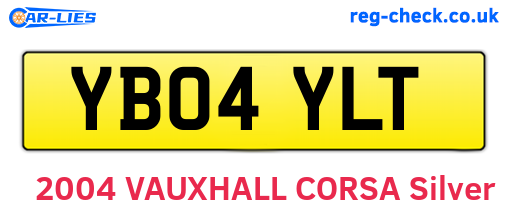 YB04YLT are the vehicle registration plates.