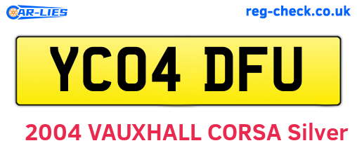 YC04DFU are the vehicle registration plates.