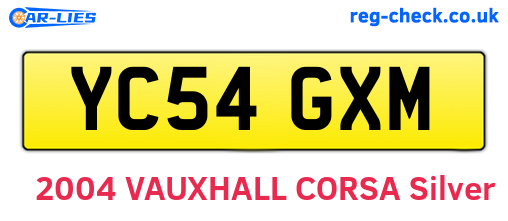 YC54GXM are the vehicle registration plates.
