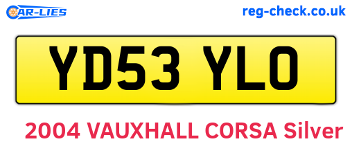 YD53YLO are the vehicle registration plates.