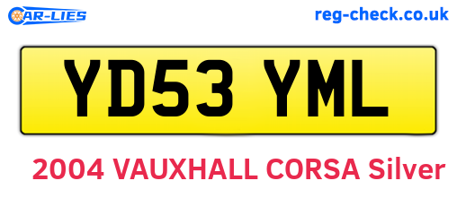 YD53YML are the vehicle registration plates.
