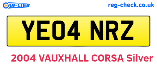 YE04NRZ are the vehicle registration plates.