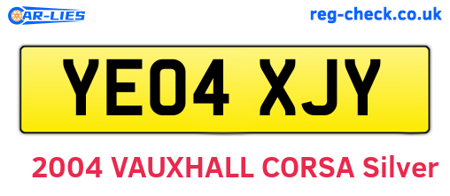 YE04XJY are the vehicle registration plates.