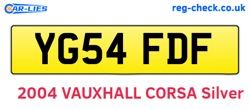 YG54FDF are the vehicle registration plates.