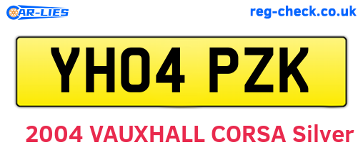 YH04PZK are the vehicle registration plates.