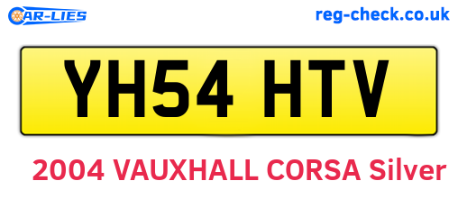 YH54HTV are the vehicle registration plates.